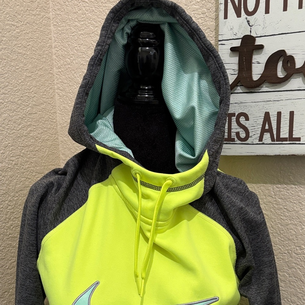 Nike Kids Lime and Charcoal Hoodie